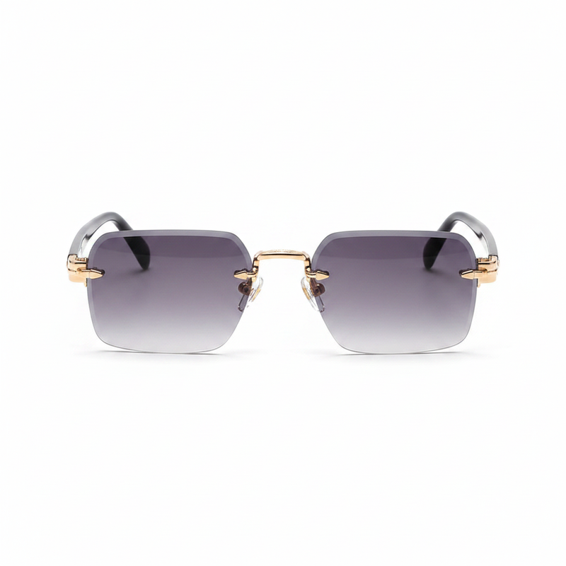 MONARQUE Rimless Sunglasses - Gold Details